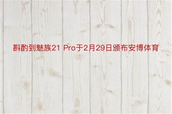 斟酌到魅族21 Pro于2月29日颁布安博体育